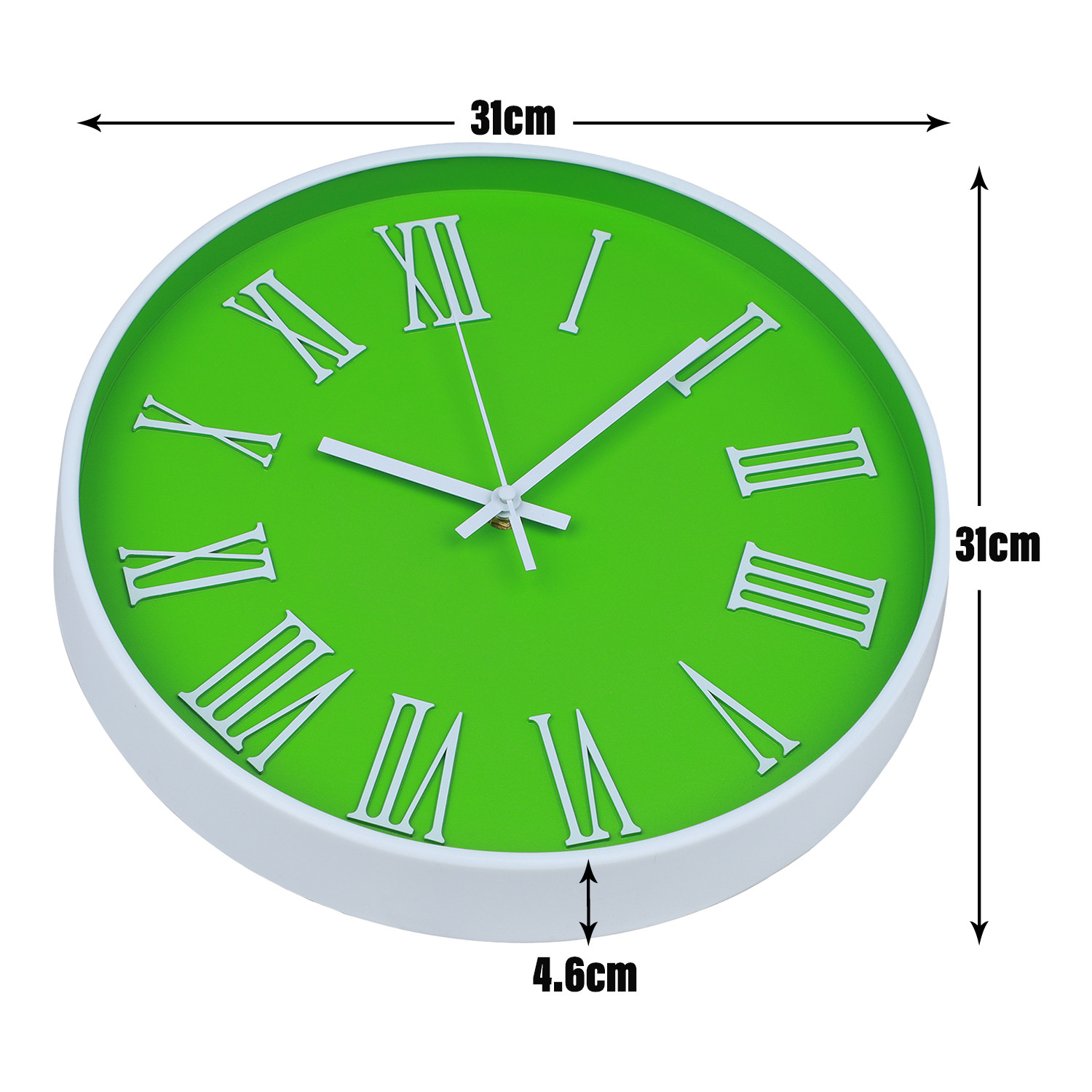 Kuber Industries Wall Clock | Fancy Watch Wall Clocks | Office Wall Clock | Clock for Living Room | Clock for Bedroom | Clock for Hall | Machinery-Quartz | 12 Inch | F-Green