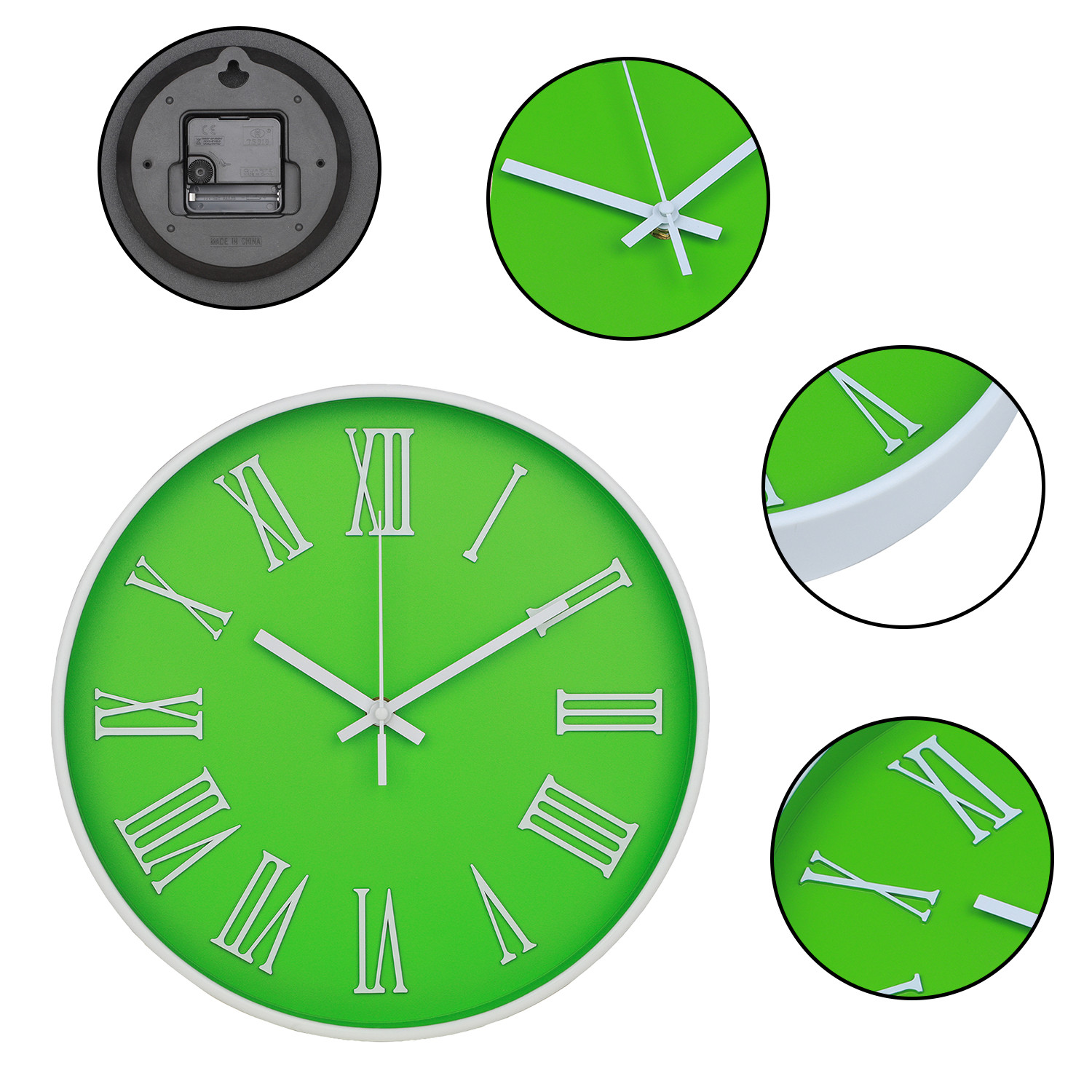Kuber Industries Wall Clock | Fancy Watch Wall Clocks | Office Wall Clock | Clock for Living Room | Clock for Bedroom | Clock for Hall | Machinery-Quartz | 12 Inch | F-Green