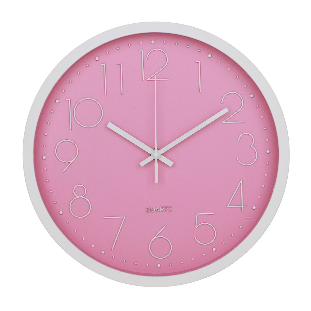 Kuber Industries Wall Clock | Fancy Watch Wall Clocks | Office Wall Clock | Clock for Living Room | Clock for Bedroom | Clock for Hall | Machinery-Quartz | 12 Inch | 2019-E Pink