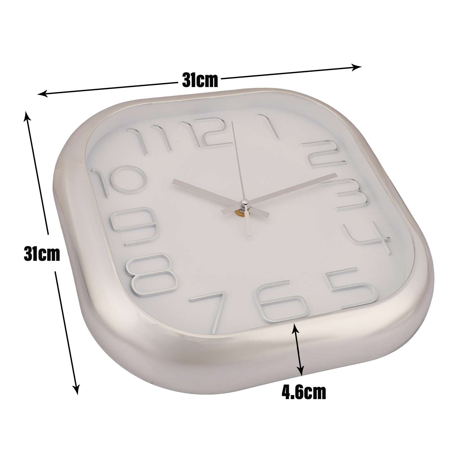 Kuber Industries Wall Clock | Fancy Watch Wall Clocks | Office Wall Clock | Clock for Living Room | Clock for Bedroom | Clock for Hall | Machinery-Quartz | 12 Inch | 2016B-Silver