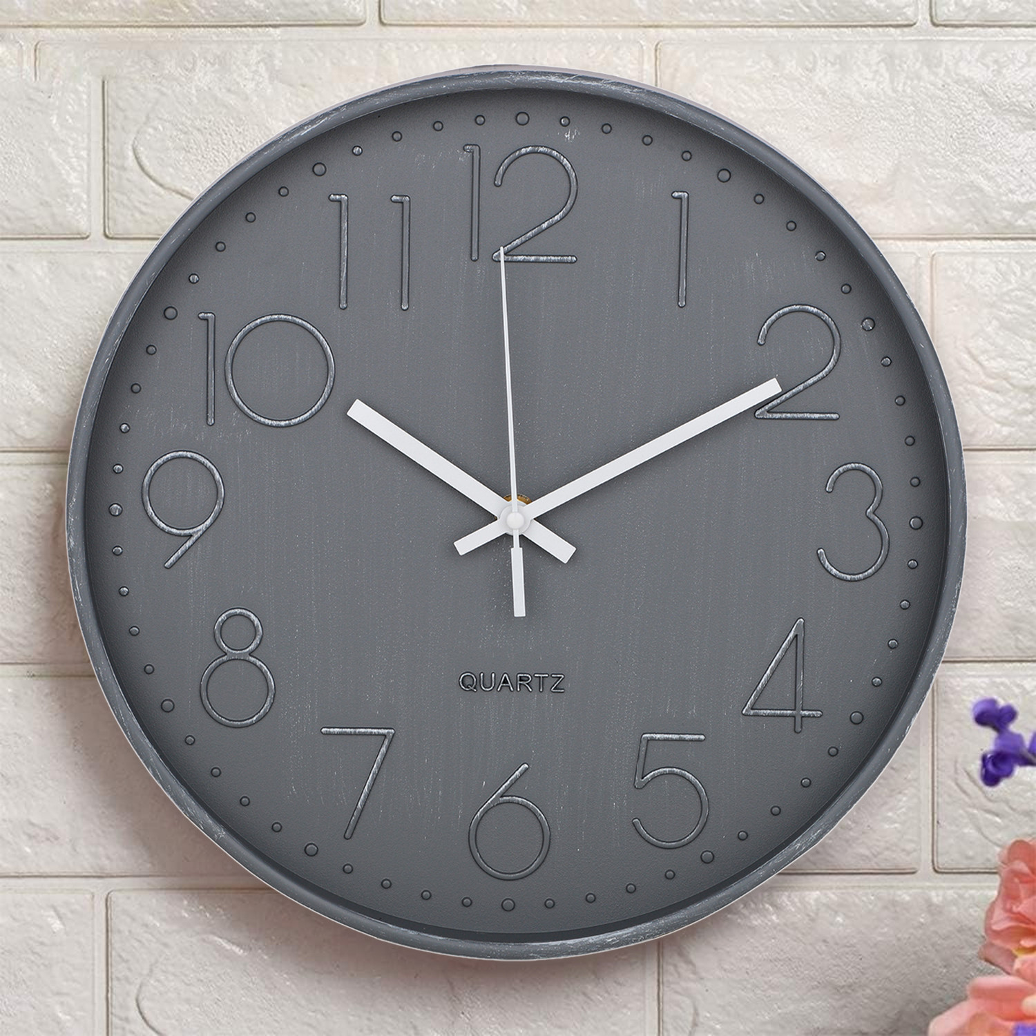 Kuber Industries Wall Clock | Fancy Watch Wall Clocks | Office Wall Clock | Clock for Living Room | Clock for Bedroom | Clock for Hall | Machinery-Quartz | 12 Inch | 2020E-Gray Arabian