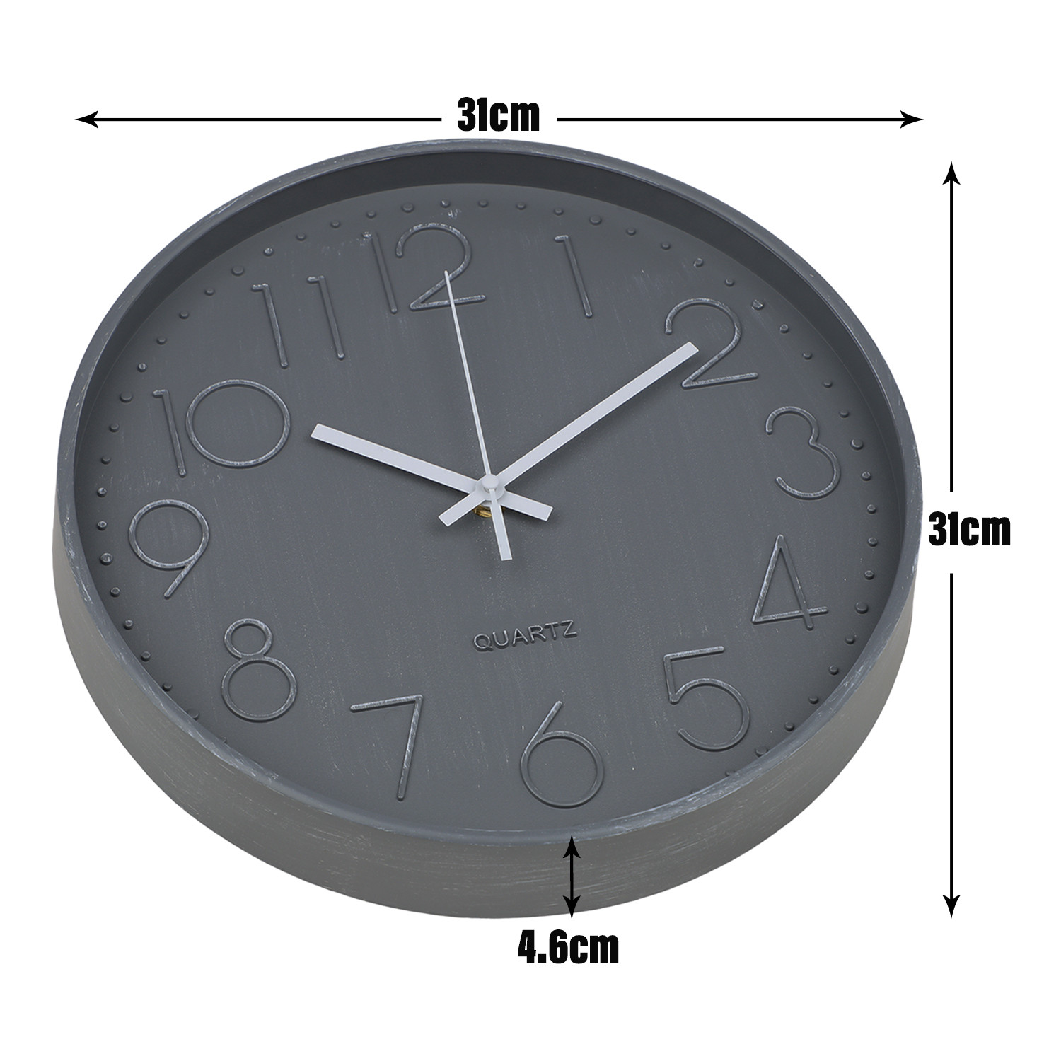 Kuber Industries Wall Clock | Fancy Watch Wall Clocks | Office Wall Clock | Clock for Living Room | Clock for Bedroom | Clock for Hall | Machinery-Quartz | 12 Inch | 2020E-Gray Arabian