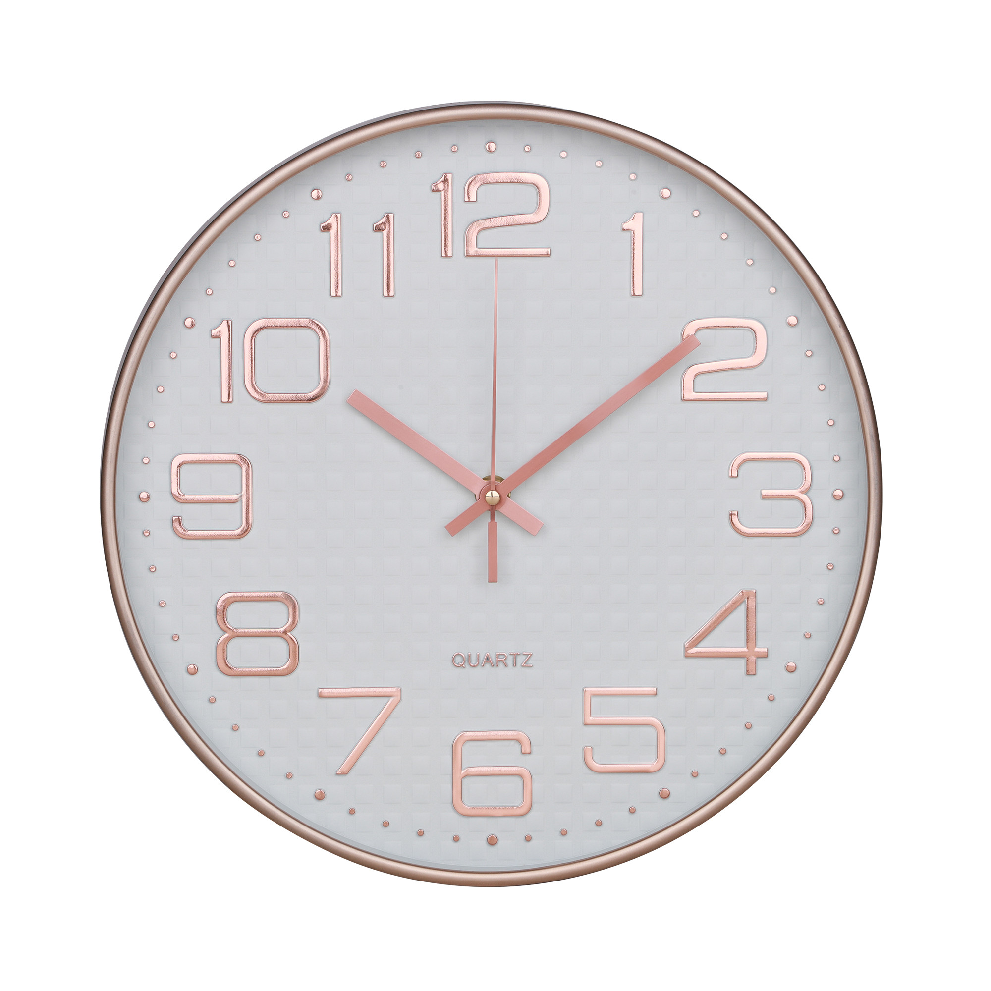 Kuber Industries Wall Clock | Fancy Watch Wall Clocks | Office Wall Clock | Clock for Living Room | Clock for Bedroom | Clock for Hall | Machinery-Quartz | 12 Inch | L-Rose Gold