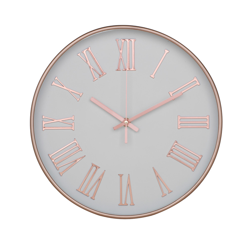 Kuber Industries Wall Clock | Fancy Watch Wall Clocks | Office Wall Clock | Clock for Living Room | Clock for Bedroom | Clock for Hall | Machinery-Quartz | 12 Inch | F-Rose Gold