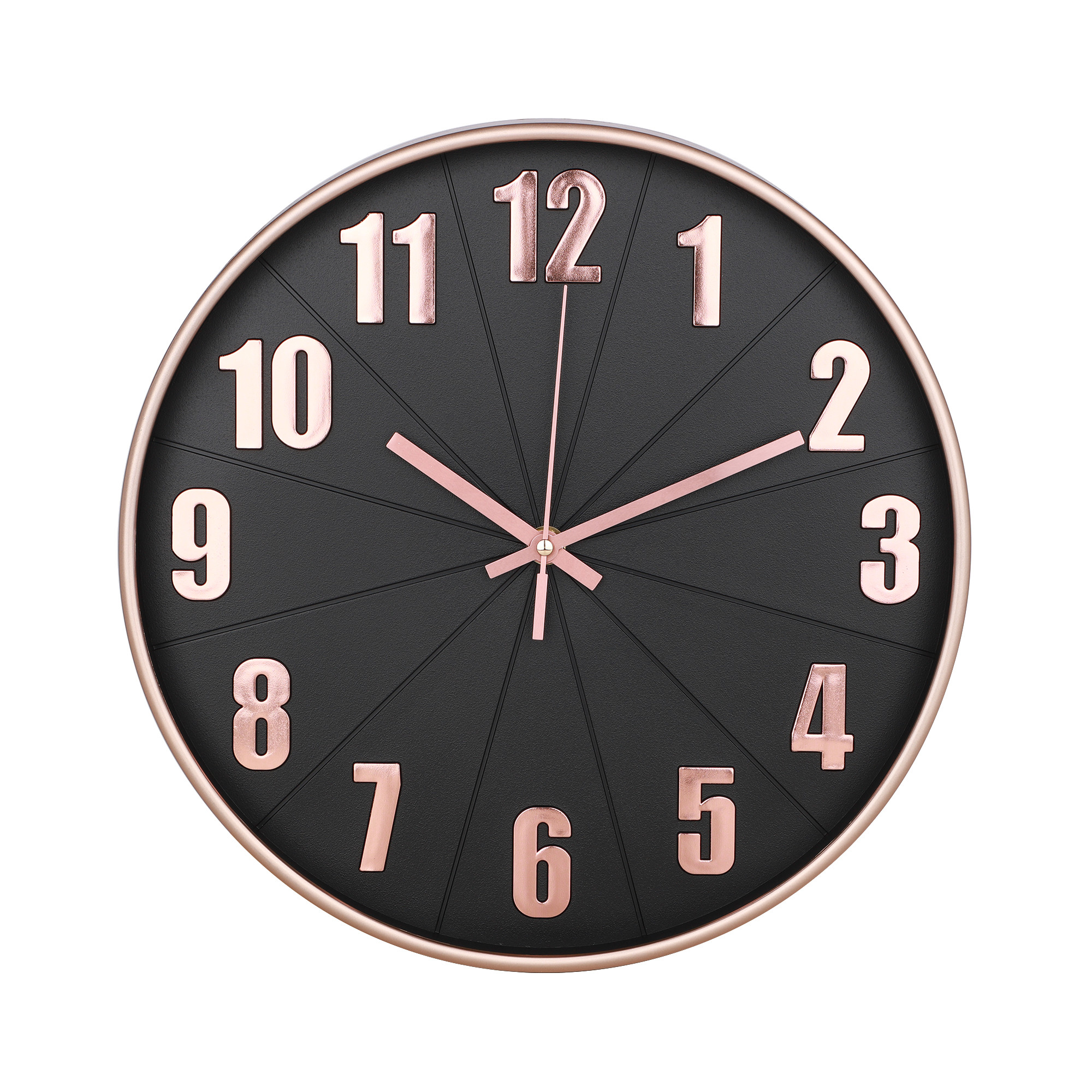 Kuber Industries Wall Clock | Fancy Watch Wall Clocks | Office Wall Clock | Clock for Living Room | Clock for Bedroom | Clock for Hall | Machinery-Quartz | 12 Inch | H-Black Rose Gold