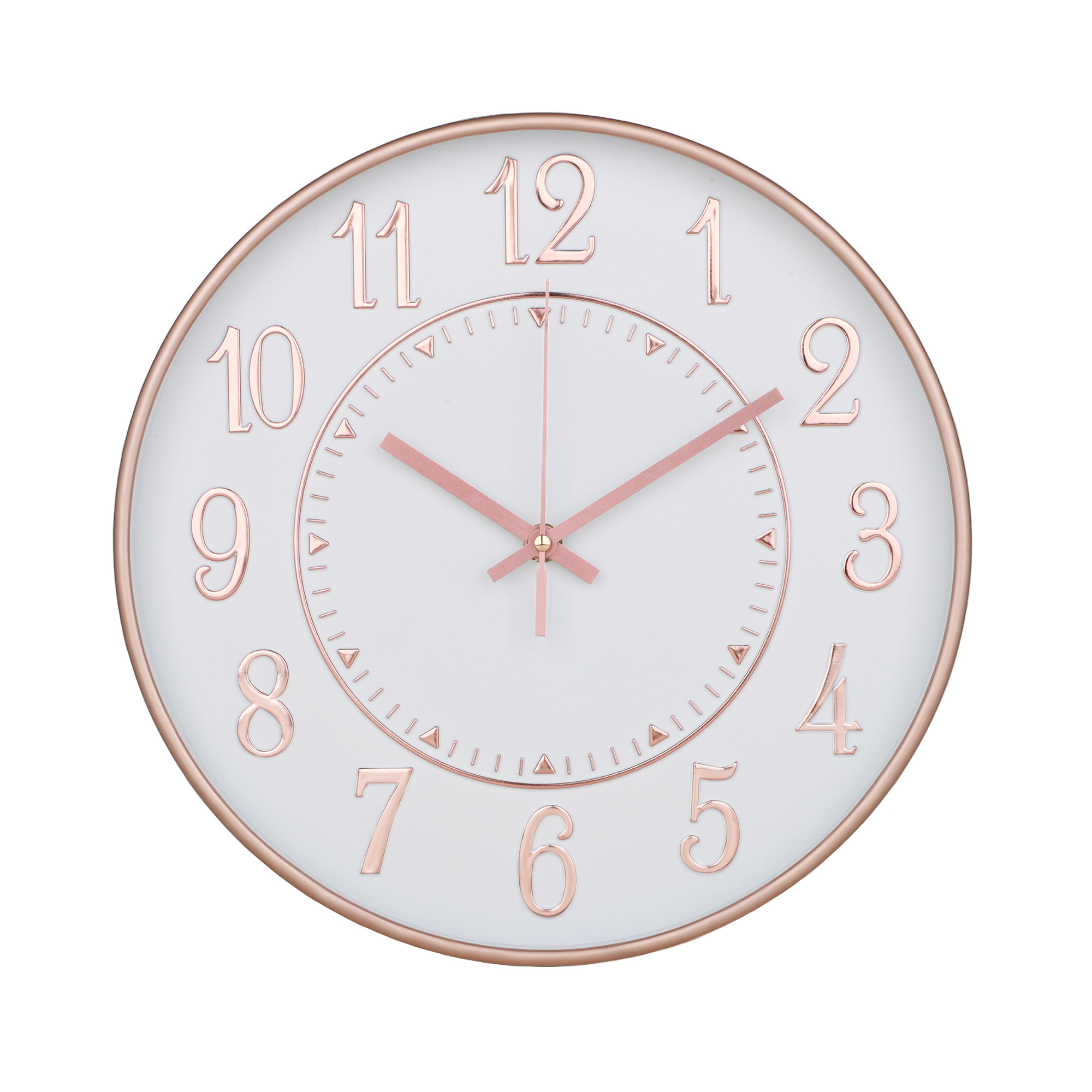 Kuber Industries Wall Clock | Fancy Watch Wall Clocks | Office Wall Clock | Clock for Living Room | Clock for Bedroom | Clock for Hall | Machinery-Quartz | 12 Inch | N-Rose Gold