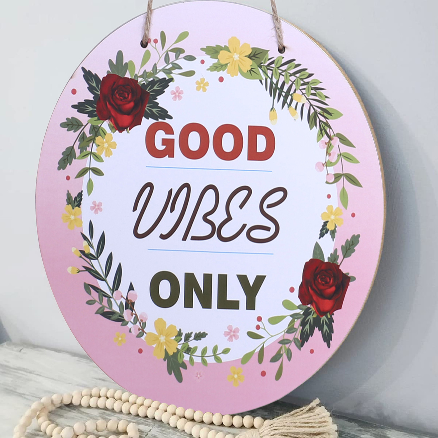 Kuber Industries Wall Hanging Quotes|Mdf Wooden Round Shaped