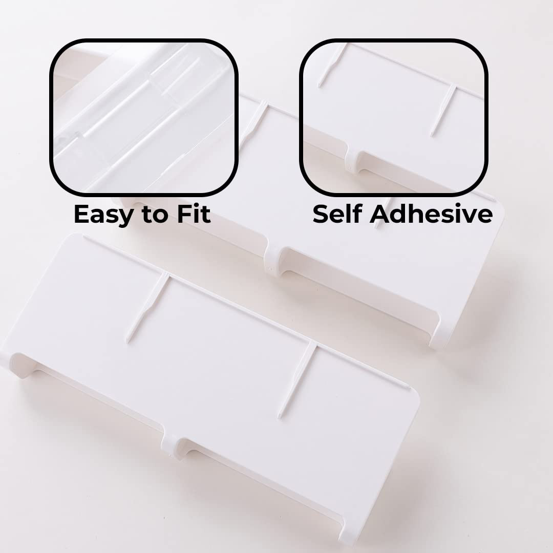 Kuber Industries Wall Mounted Shoe Rack for Home | ABS/PVC | Compact & Durable | Self-Adhesive & DIY | Unique Design | Shoe Stand For Bathroom & Bedroom | Pack of 2 | White