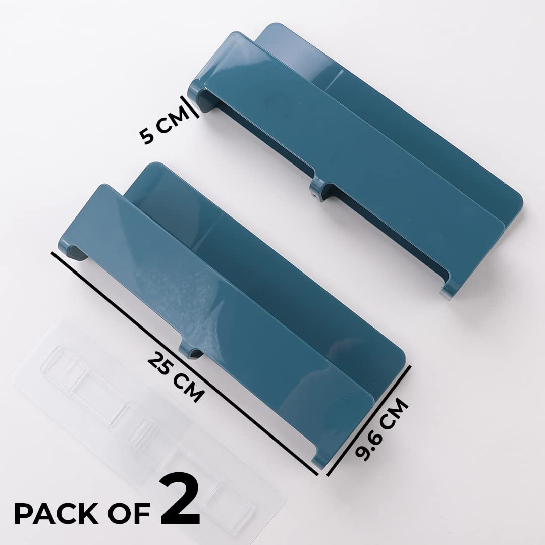 Kuber Industries Wall Mounted Shoe Rack for Home|Quality ABS/PVC|Compact & Durable|Self-Adhesive|Unique Design|Shoe Stand For Bathroom & Bedroom|Pack of 2|1354A|Blue