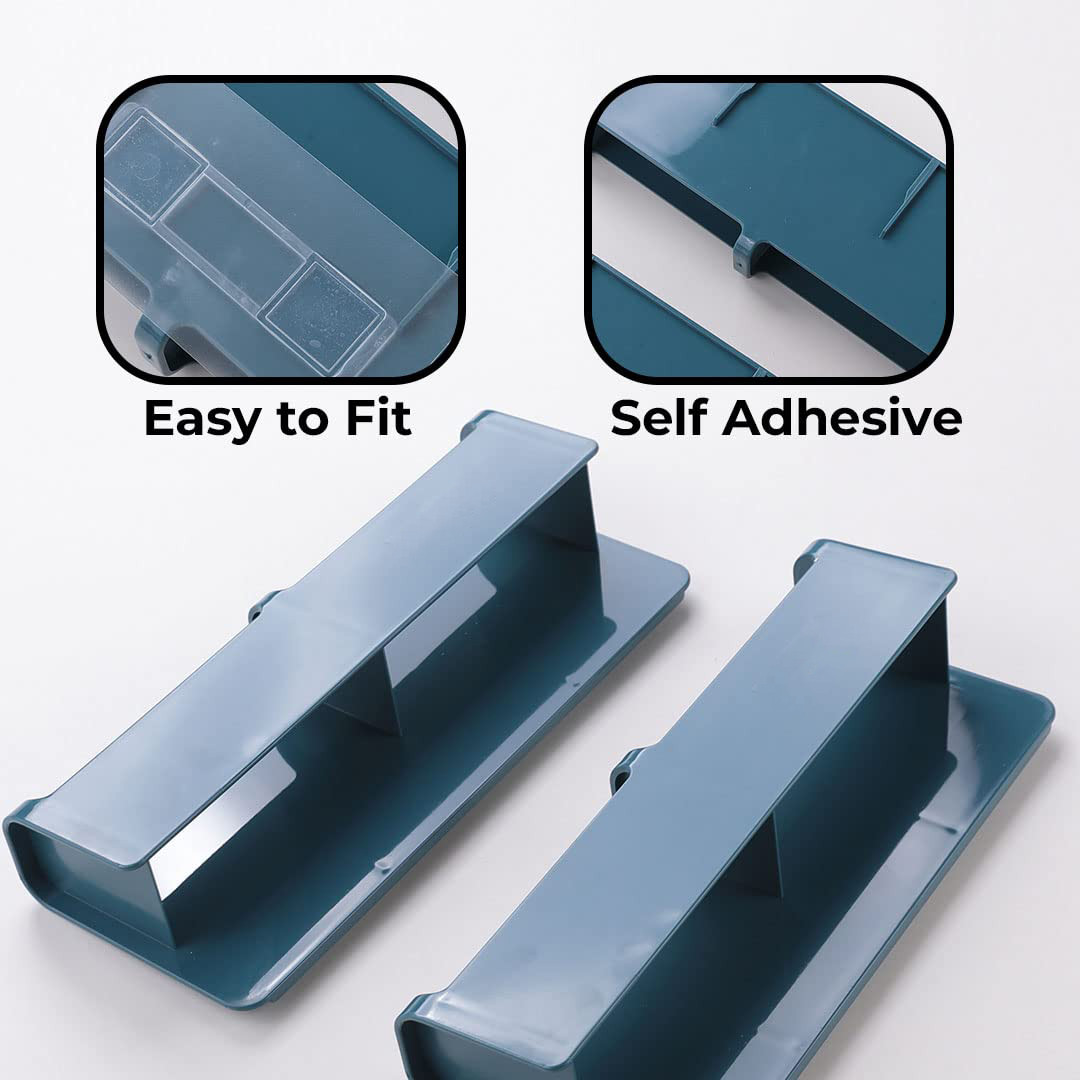 Kuber Industries Wall Mounted Shoe Rack for Home|Quality ABS/PVC|Compact & Durable|Self-Adhesive|Unique Design|Shoe Stand For Bathroom & Bedroom|Pack of 2|1354A|Blue
