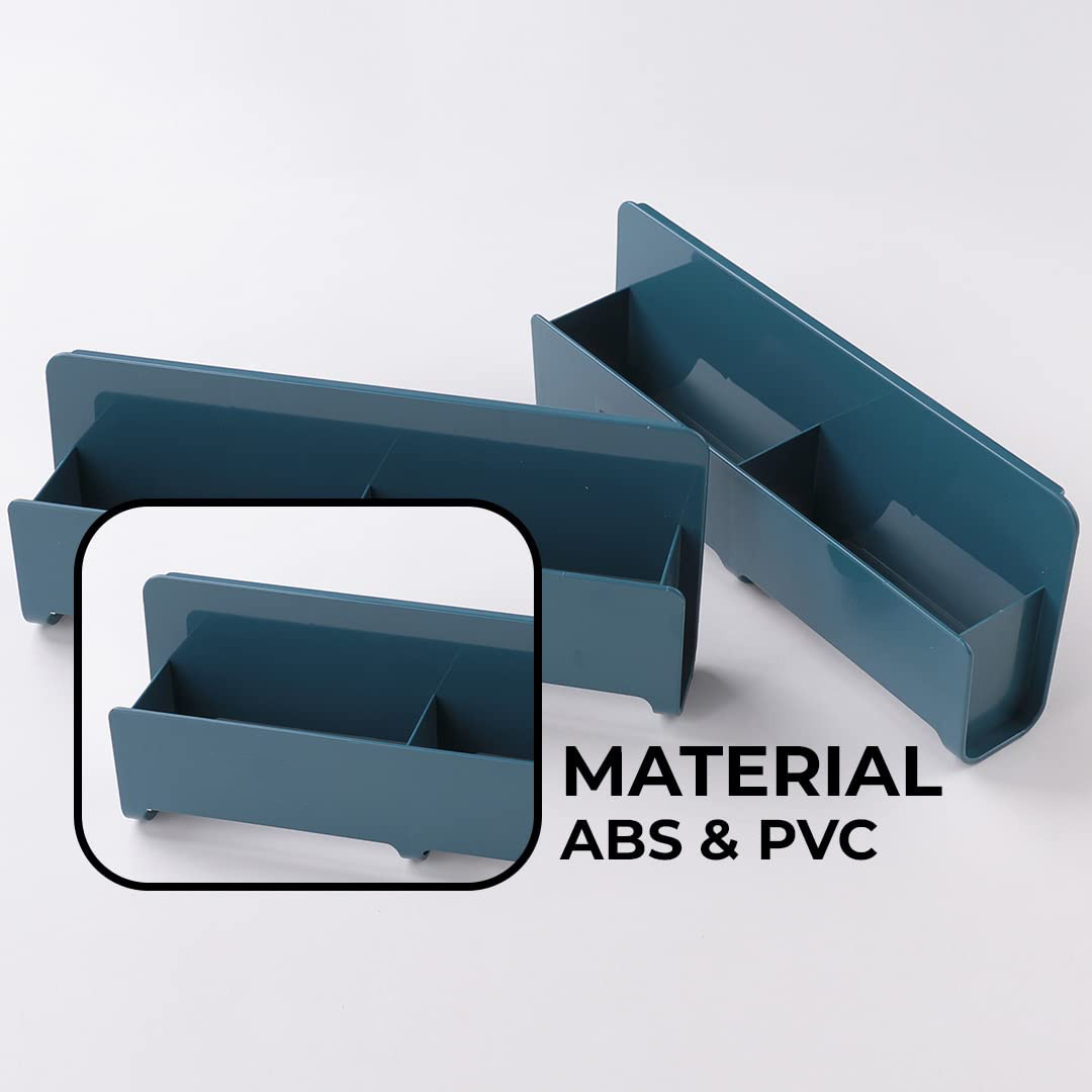 Kuber Industries Wall Mounted Shoe Rack for Home|Quality ABS/PVC|Compact & Durable|Self-Adhesive|Unique Design|Shoe Stand For Bathroom & Bedroom|Pack of 2|1354A|Blue