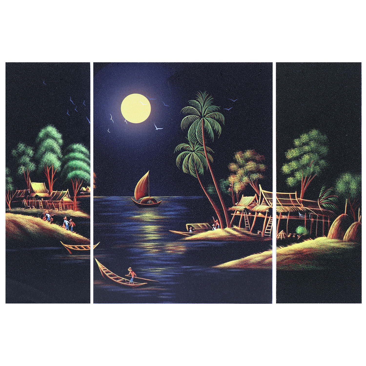 Kuber Industries Wall Paintings | MDF Wooden Wall Art for Living Room | Scenery Wall Sculpture |Painting for Bedroom | Office | Hotels | Gift | 1218KIM1| Blue