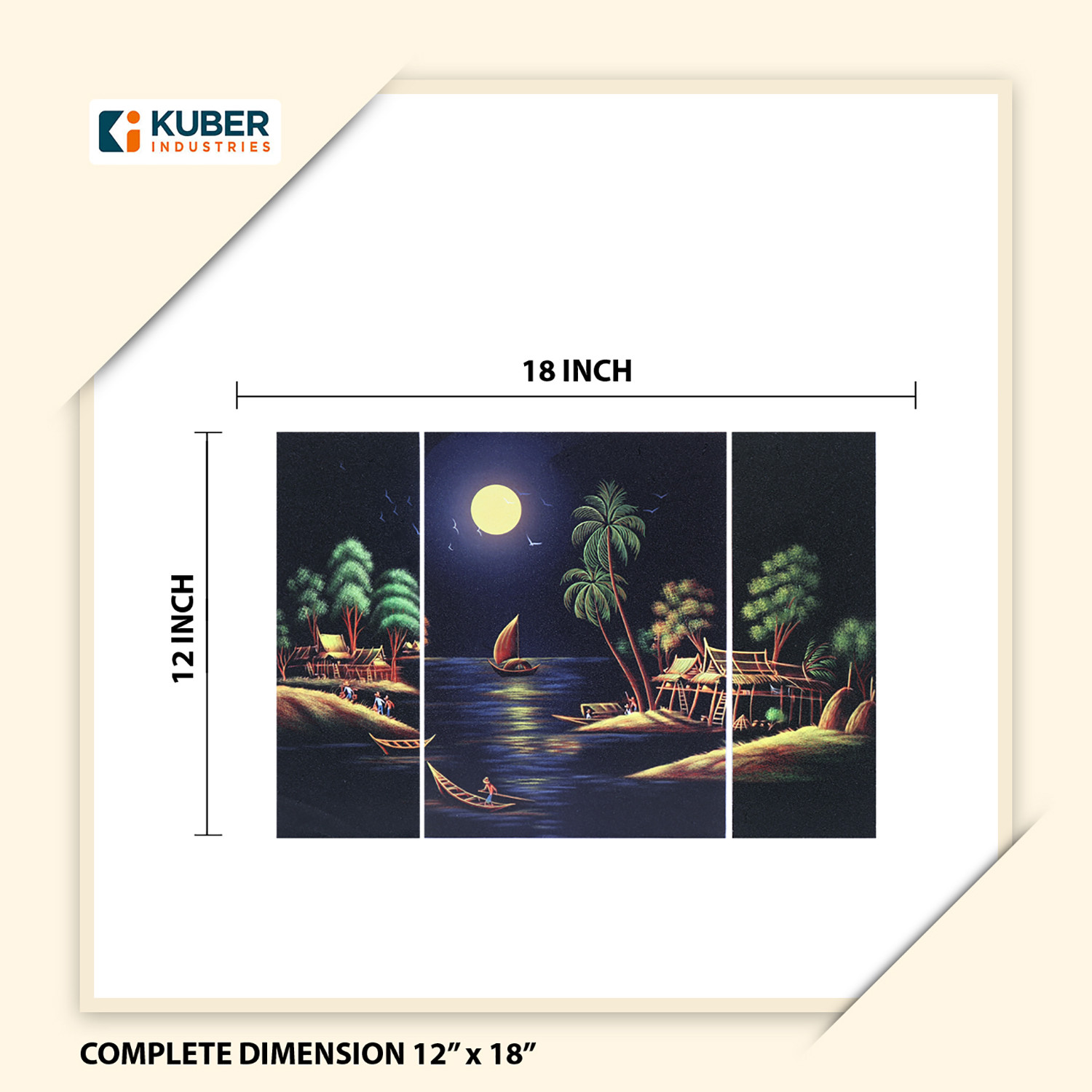 Kuber Industries Wall Paintings | MDF Wooden Wall Art for Living Room | Scenery Wall Sculpture |Painting for Bedroom | Office | Hotels | Gift | 1218KIM1| Blue