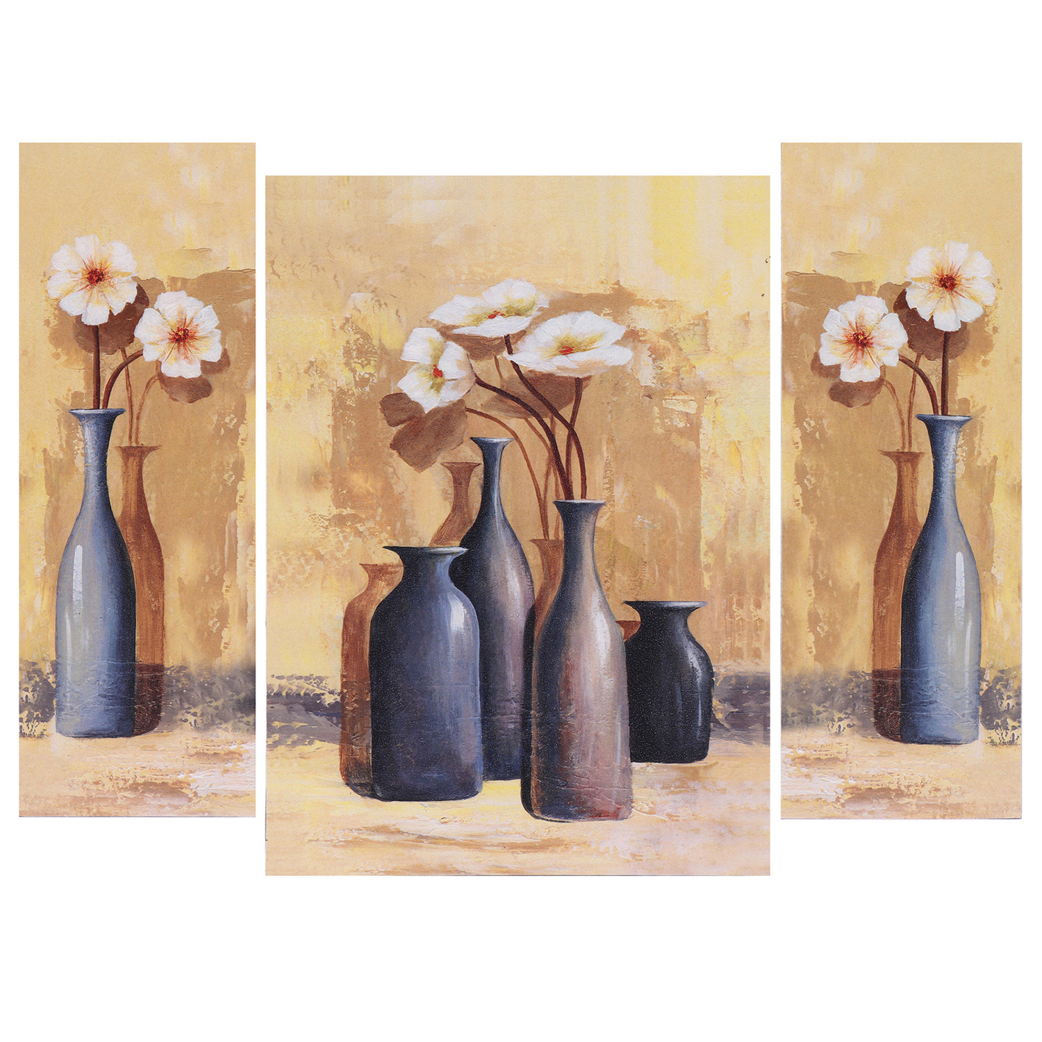 Kuber Industries Wall Paintings | MDF Wooden Wall Art for Living Room |Wall Sculpture | Bottle Vases Painting for Bedroom | Office | Hotels | Gift | 1218KIF1| Cream