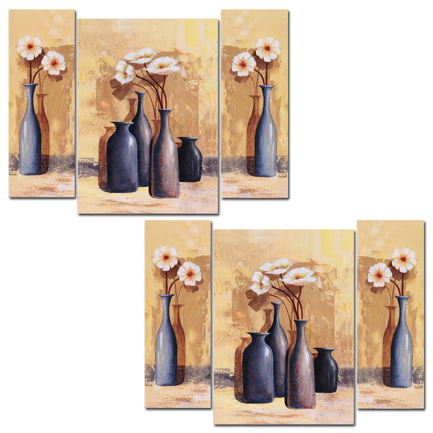 Kuber Industries Wall Paintings | MDF Wooden Wall Art for Living Room |Wall Sculpture | Bottle Vases Painting for Bedroom | Office | Hotels | Gift | 1218KIF1| Cream