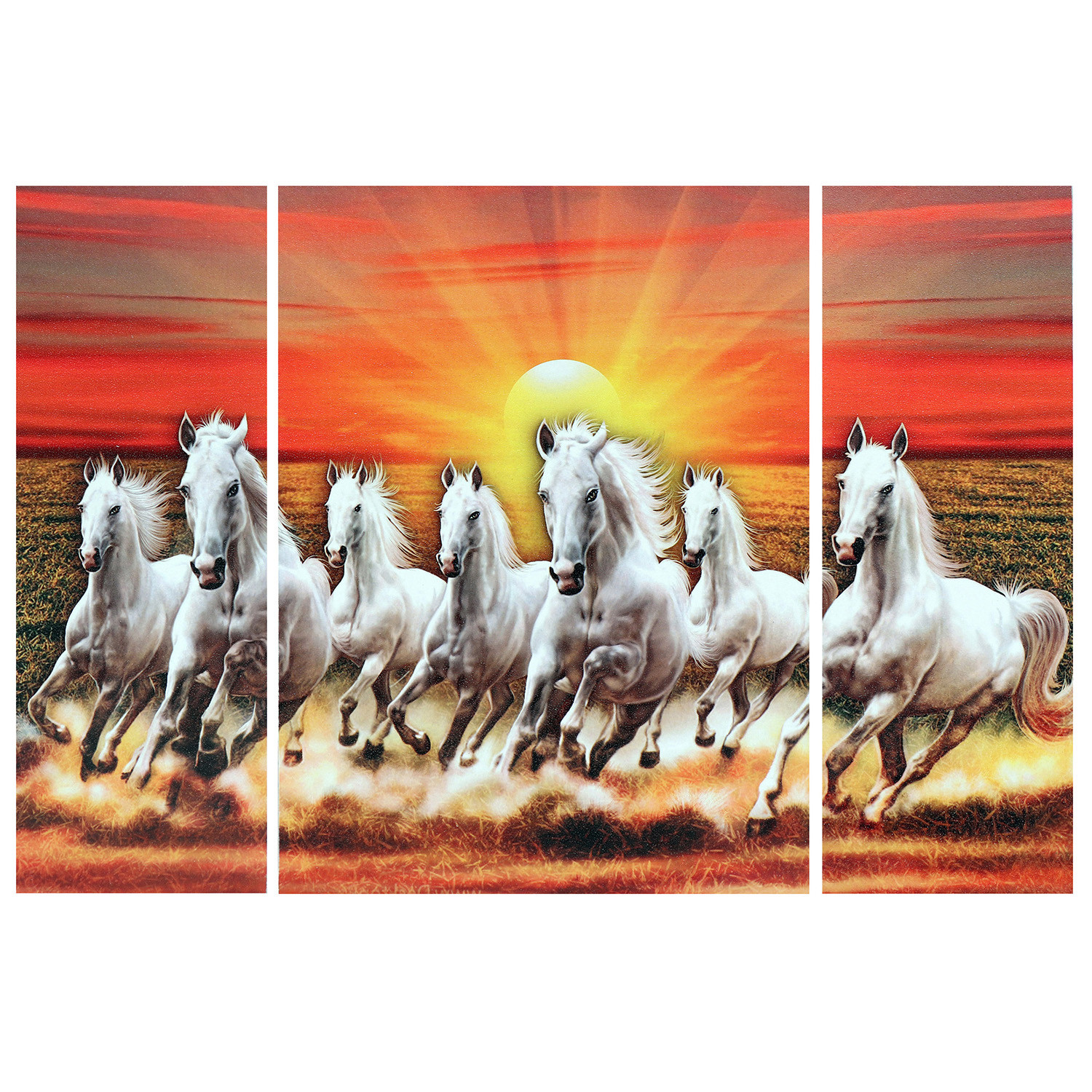 Kuber Industries Wall Paintings | MDF Wooden Wall Art for Living Room |Wall Sculpture | Horse Painting for Bedroom | Office | Hotels | Gift | 1218KIH1 | Orange