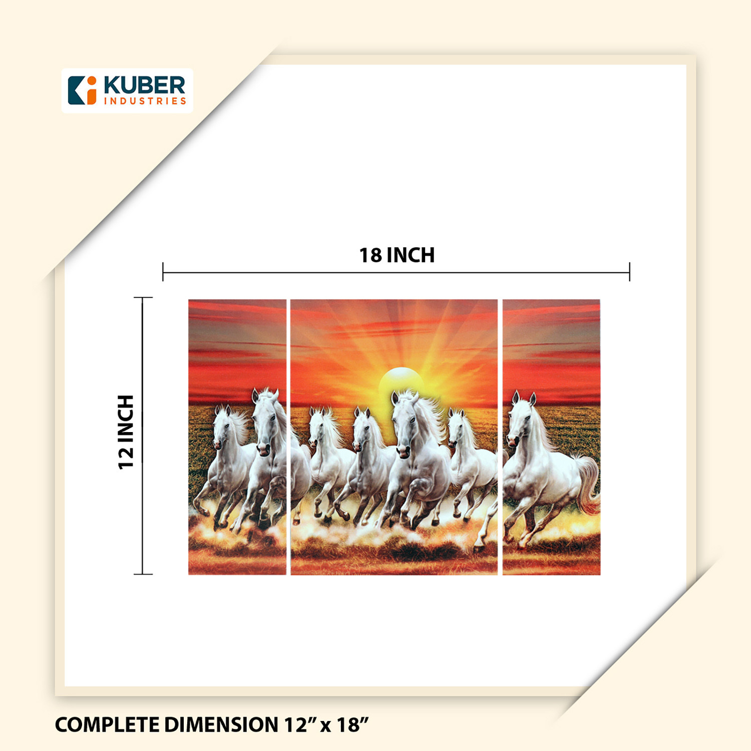 Kuber Industries Wall Paintings | MDF Wooden Wall Art for Living Room |Wall Sculpture | Horse Painting for Bedroom | Office | Hotels | Gift | 1218KIH1 | Orange