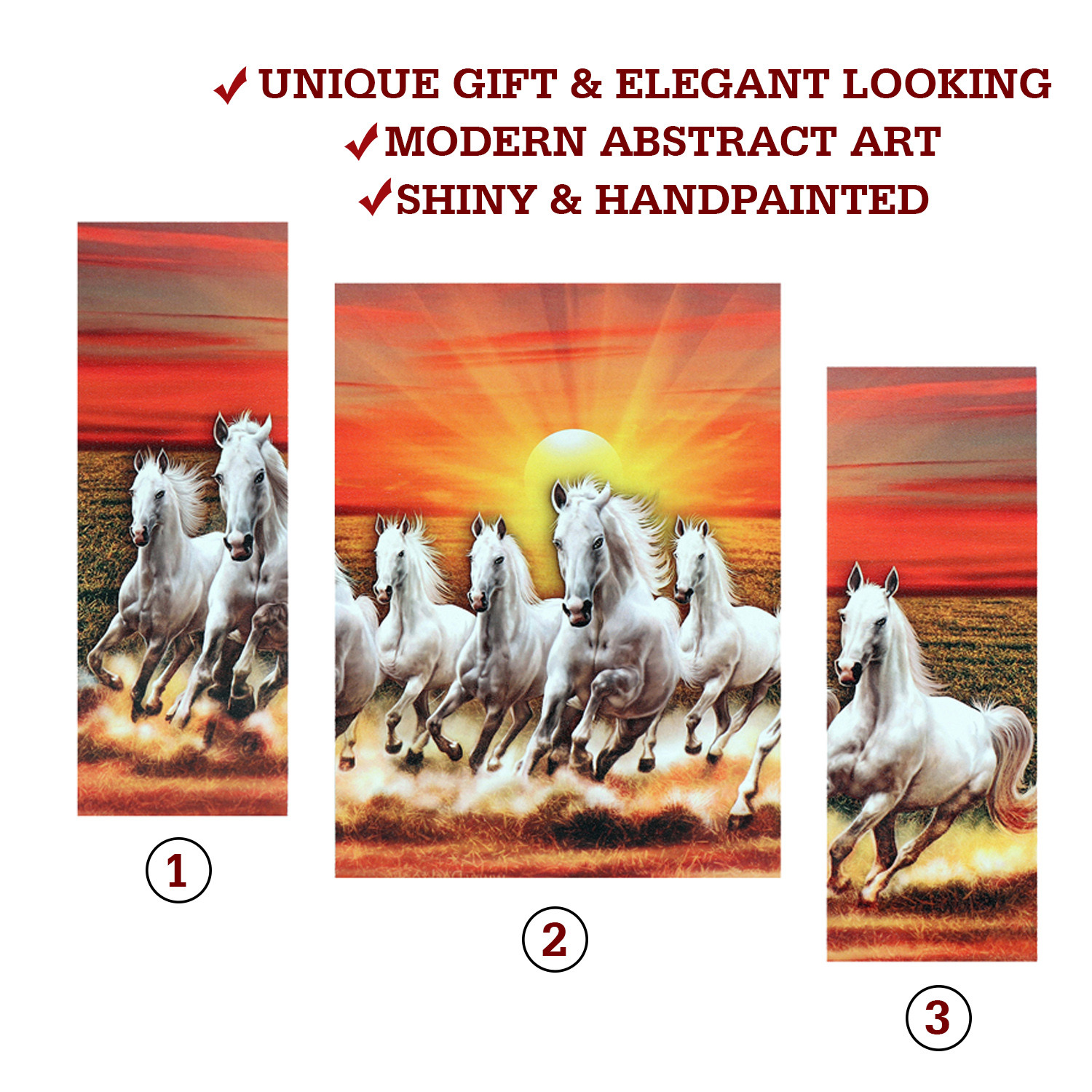 Kuber Industries Wall Paintings | MDF Wooden Wall Art for Living Room |Wall Sculpture | Horse Painting for Bedroom | Office | Hotels | Gift | 1218KIH1 | Orange