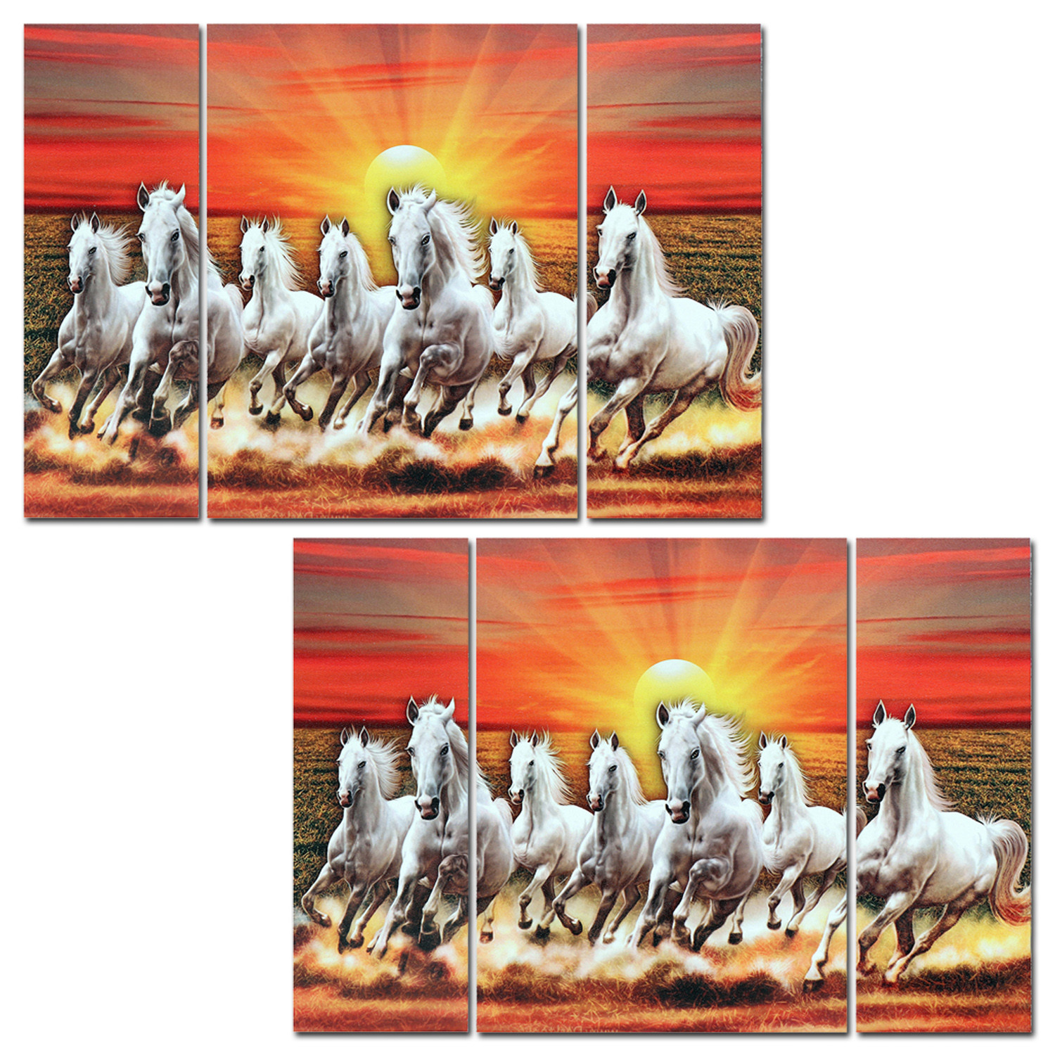 Kuber Industries Wall Paintings | MDF Wooden Wall Art for Living Room |Wall Sculpture | Horse Painting for Bedroom | Office | Hotels | Gift | 1218KIH1 | Orange