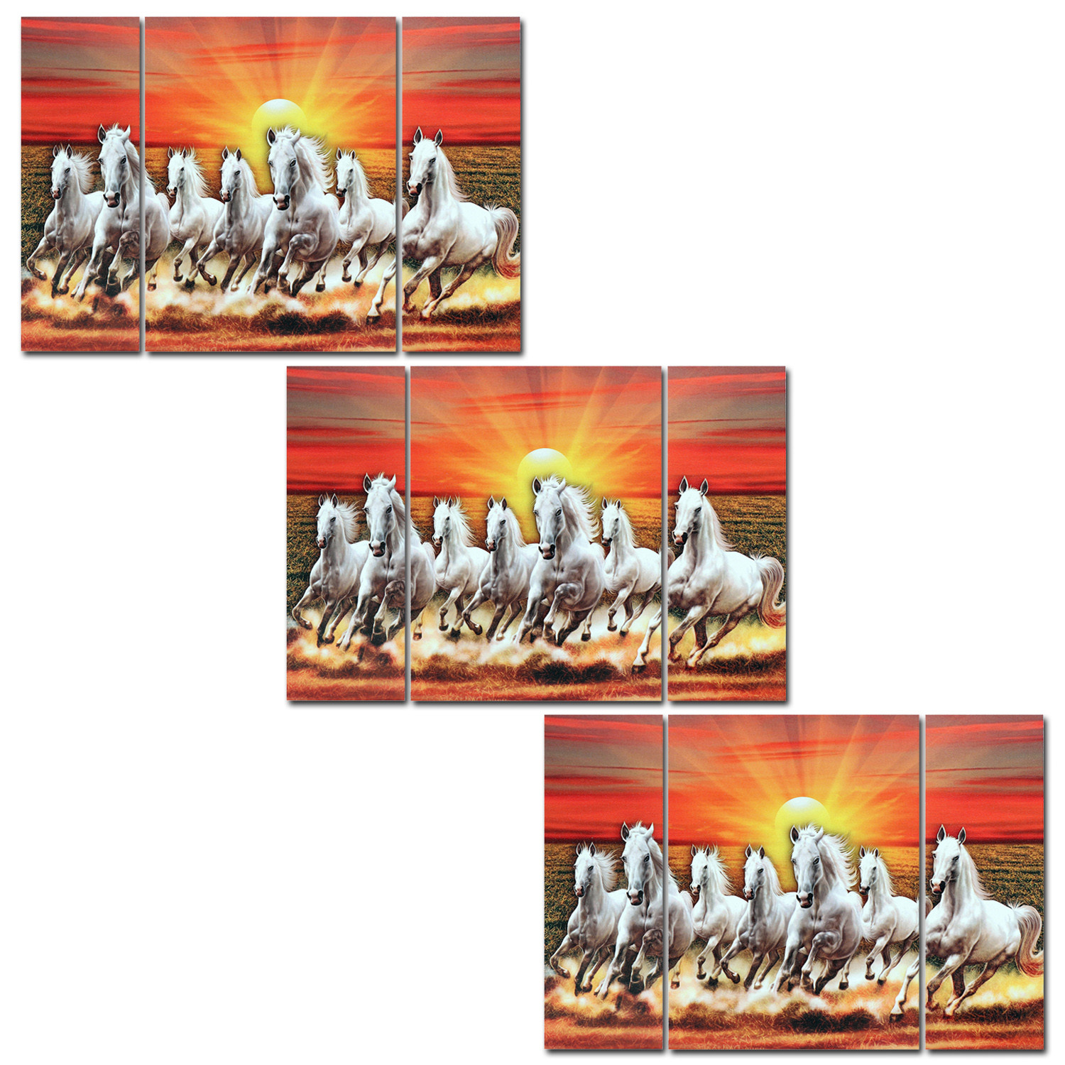 Kuber Industries Wall Paintings | MDF Wooden Wall Art for Living Room |Wall Sculpture | Horse Painting for Bedroom | Office | Hotels | Gift | 1218KIH1 | Orange