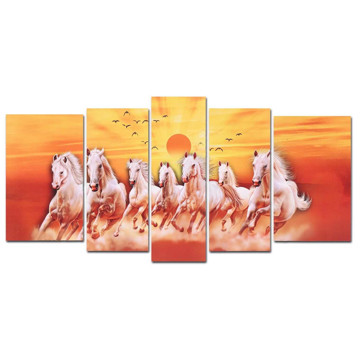 Kuber Industries Wall Paintings | MDF Wooden Wall Art for Living Room |Wall Sculpture | Horse Painting for Bedroom | Office | Hotels | Gift | 1730KIH4| Orange