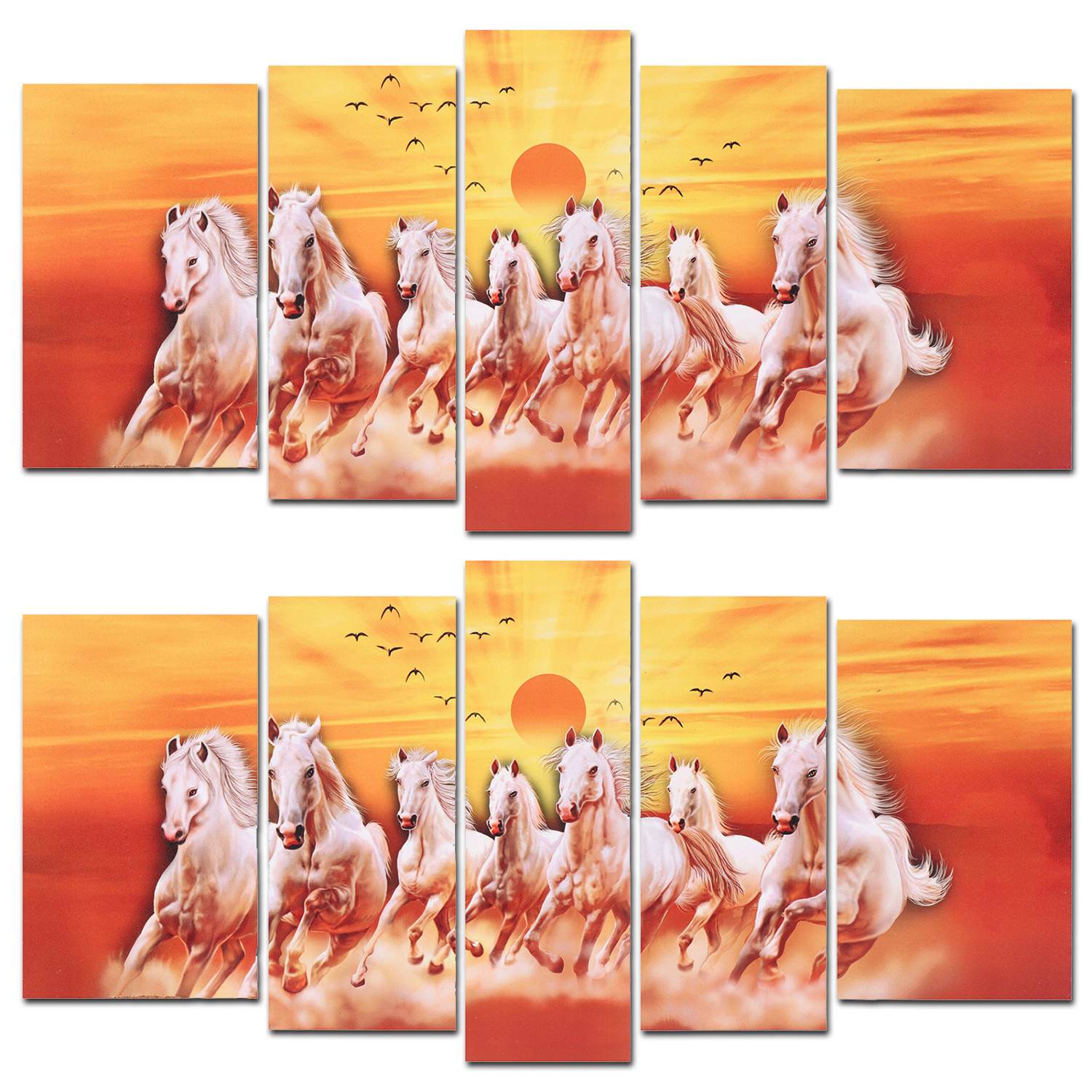 Kuber Industries Wall Paintings | MDF Wooden Wall Art for Living Room |Wall Sculpture | Horse Painting for Bedroom | Office | Hotels | Gift | 1730KIH4| Orange
