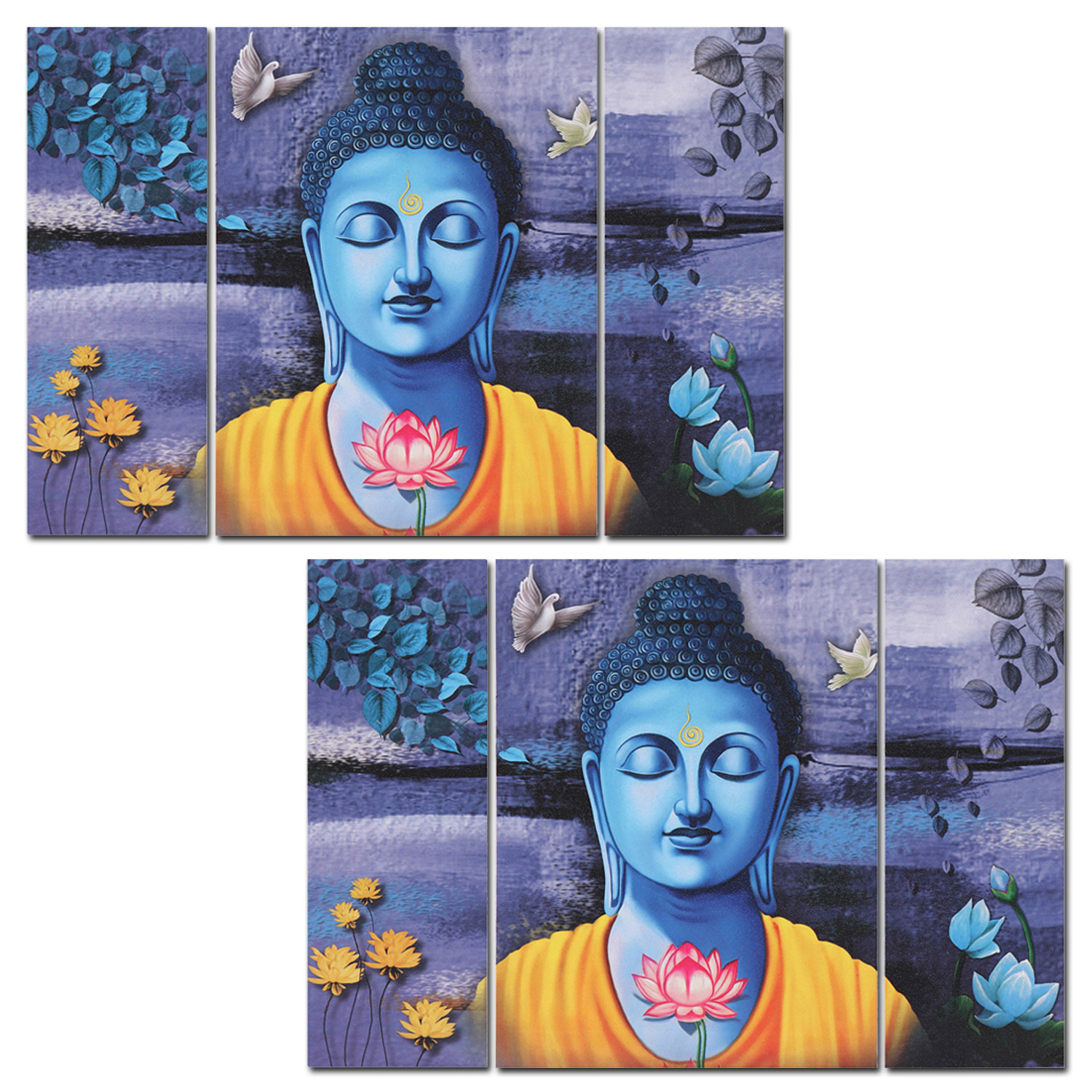Kuber Industries Wall Paintings | MDF Wooden Wall Art for Living Room |Wall Sculpture | Lord Buddha Painting for Bedroom | Office | Hotels | Gift | 1218KIB1| Purple