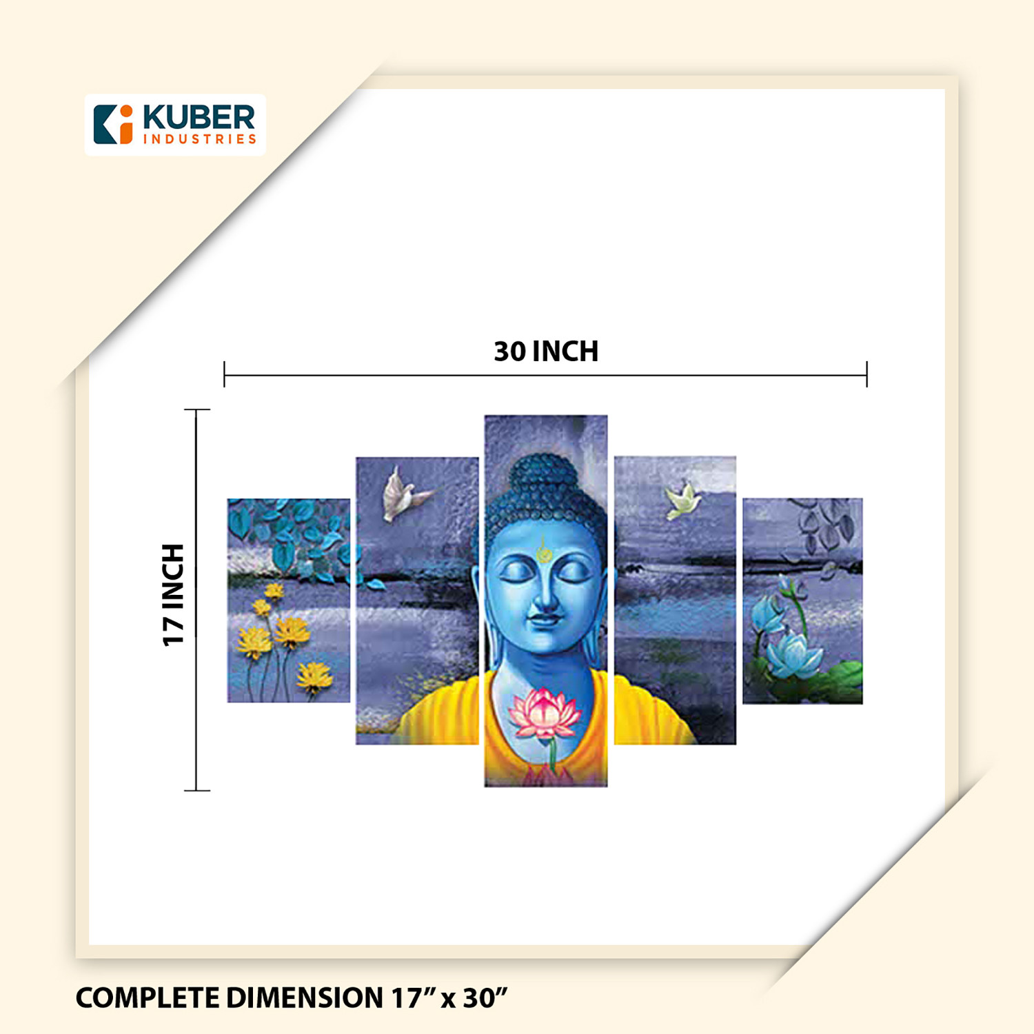 Kuber Industries Wall Paintings | MDF Wooden Wall Art for Living Room |Wall Sculpture | Lord Buddha Painting for Bedroom | Office | Hotels | Gift | 1730KIB1| Purple