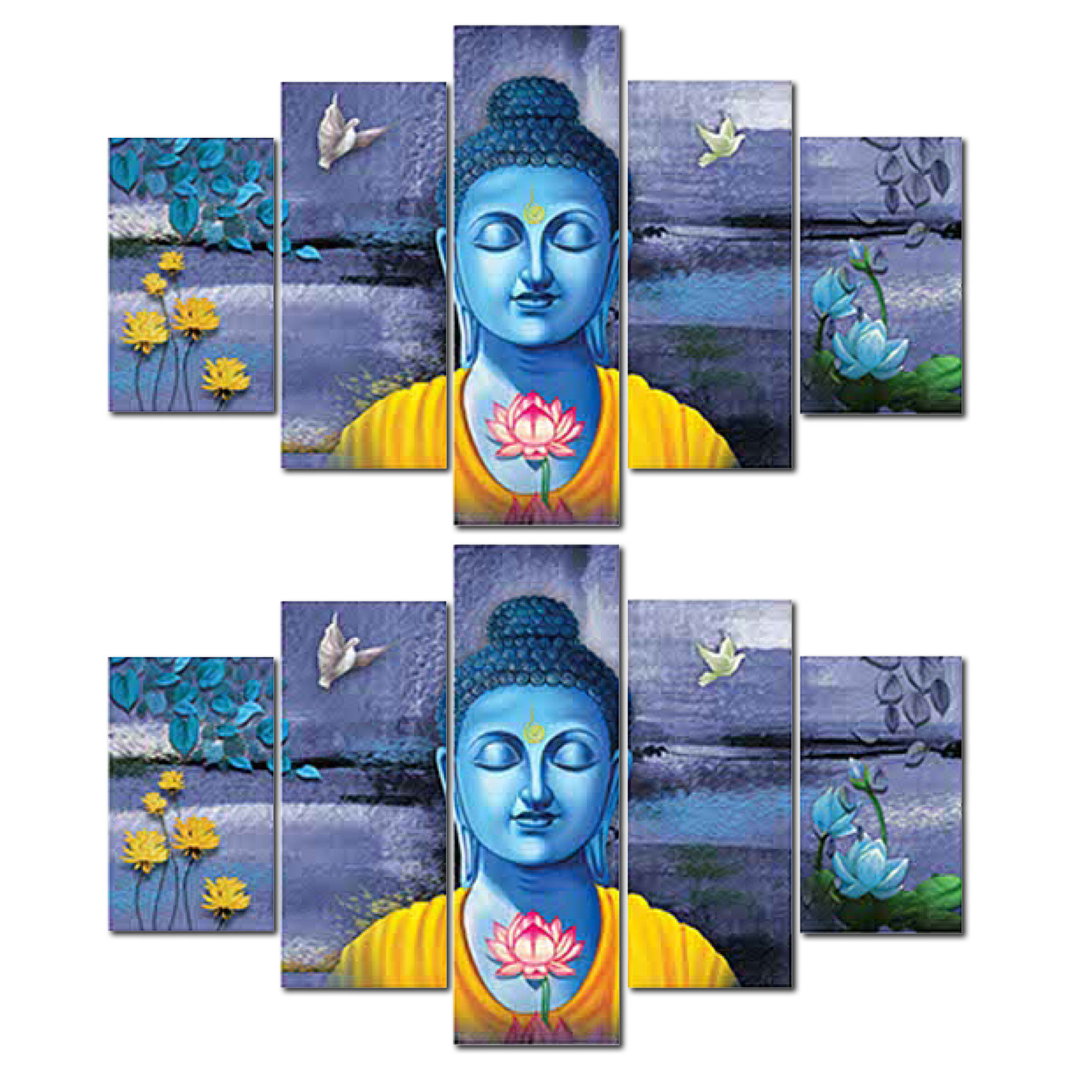 Kuber Industries Wall Paintings | MDF Wooden Wall Art for Living Room |Wall Sculpture | Lord Buddha Painting for Bedroom | Office | Hotels | Gift | 1730KIB1| Purple