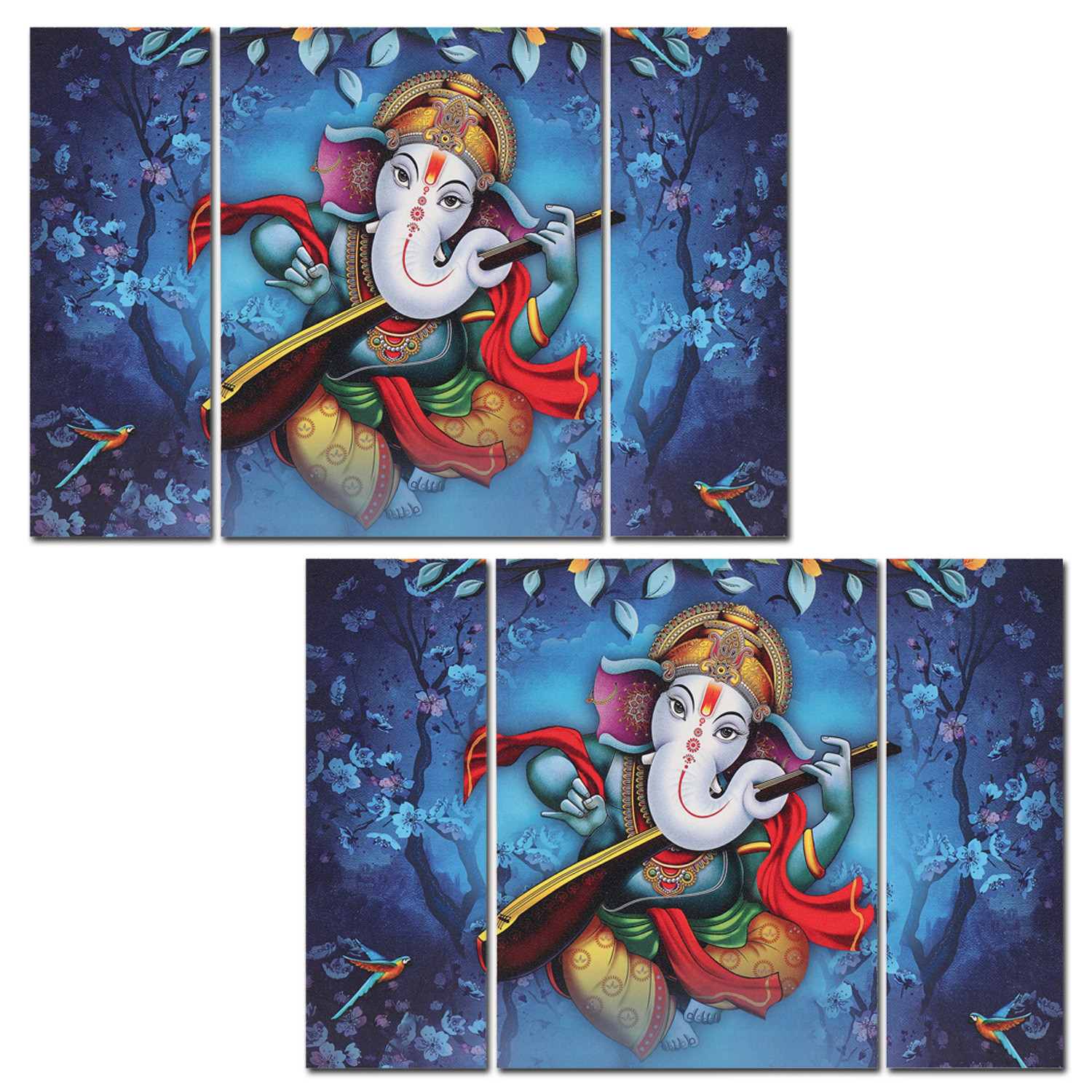Kuber Industries Wall Paintings | MDF Wooden Wall Art for Living Room |Wall Sculpture | Lord Ganesha Painting for Bedroom | Office | Hotels | Gift | 1218KIG1| Blue