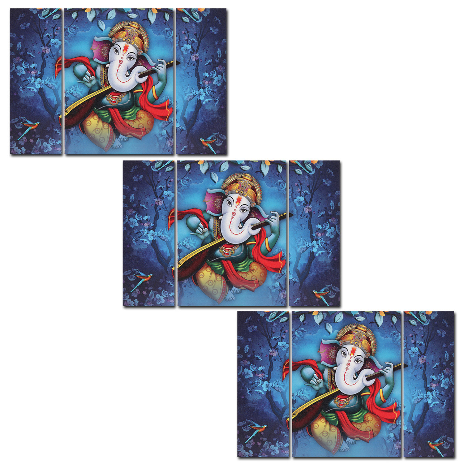 Kuber Industries Wall Paintings | MDF Wooden Wall Art for Living Room |Wall Sculpture | Lord Ganesha Painting for Bedroom | Office | Hotels | Gift | 1218KIG1| Blue