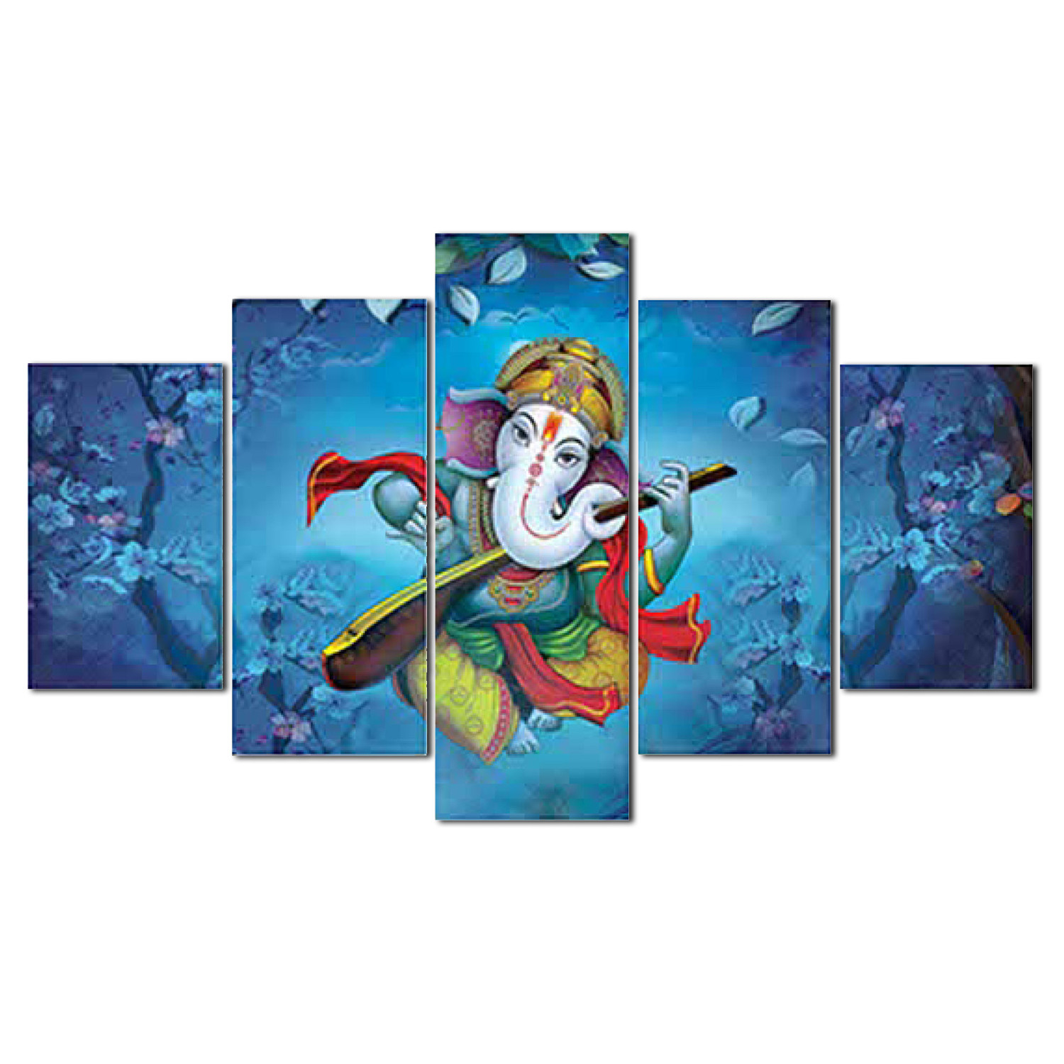 Kuber Industries Wall Paintings | MDF Wooden Wall Art for Living Room |Wall Sculpture | Lord Ganesha Painting for Bedroom | Office | Hotels | Gift | 1730KIG1 | Blue