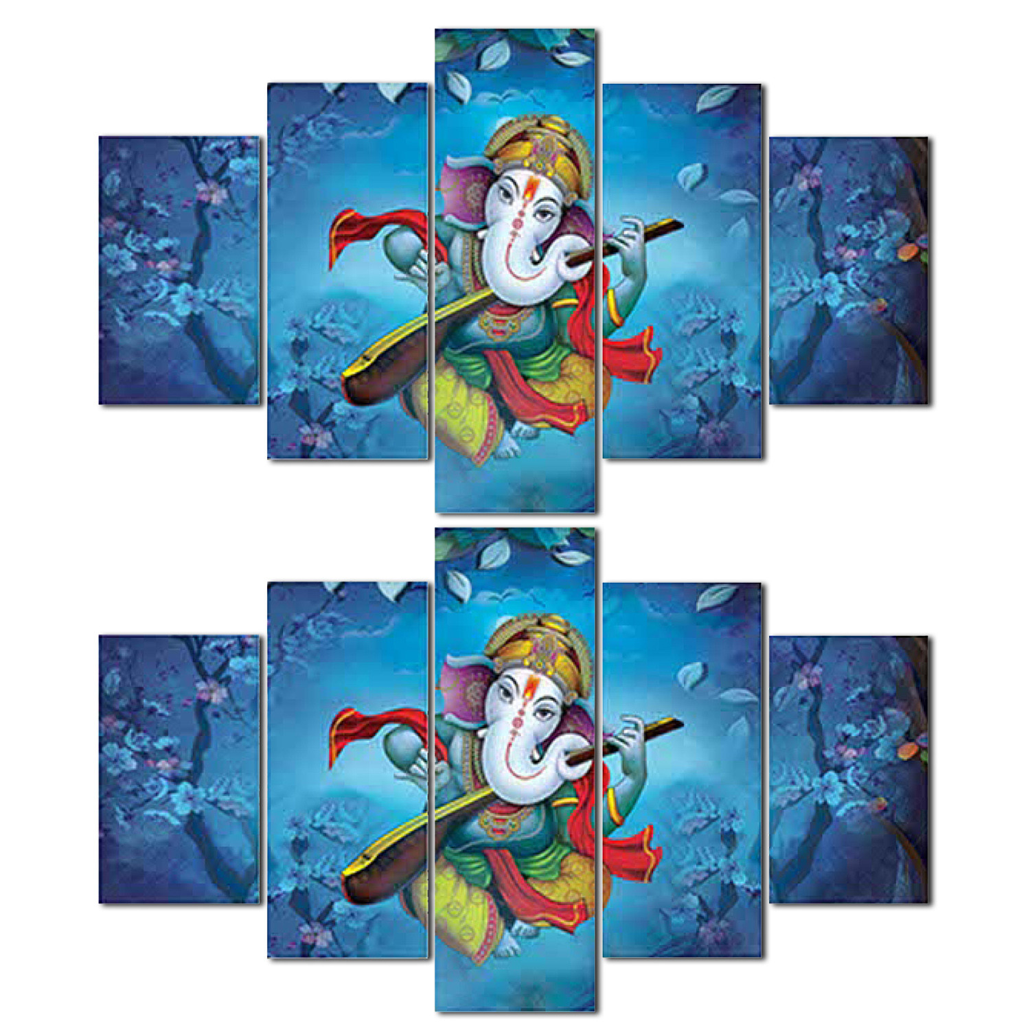 Kuber Industries Wall Paintings | MDF Wooden Wall Art for Living Room |Wall Sculpture | Lord Ganesha Painting for Bedroom | Office | Hotels | Gift | 1730KIG1 | Blue