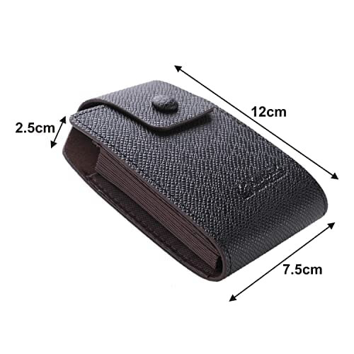 Kuber Industries Wallet for Women/Men | Card Holder for Men & Women | Leather Wallet for ID, Visiting Card, Business Card, ATM Card Holder | Slim Wallet | Button Closure, Black