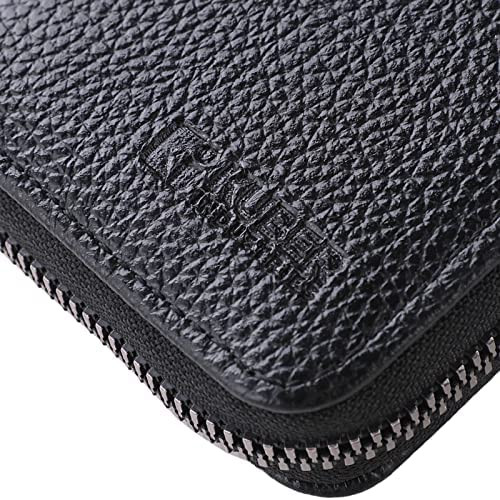 Kuber Industries Wallet for Women/Men | Card Holder for Men & Women | Leather Wallet for ID, Visiting Card, Business Card, ATM Card Holder | Slim Wallet | Zipper Closure, Black
