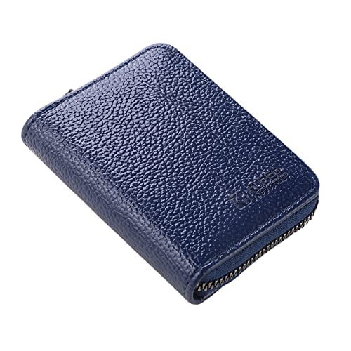 Kuber Industries Wallet for Women/Men | Card Holder for Men & Women | Leather Wallet for ID, Visiting Card, Business Card, ATM Card Holder | Slim Wallet | Zipper Closure, Black