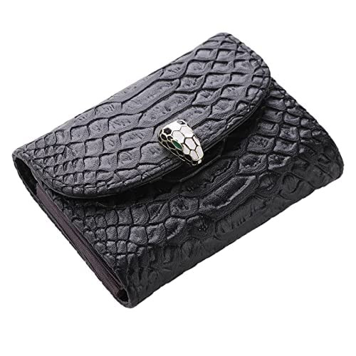 Kuber Industries Wallet for Women/Men | Card Holder for Men & Women | Leather Wallet for ID, Visiting Card, Business Card, ATM Card Holder | Slim Wallet | Button Closure, Black