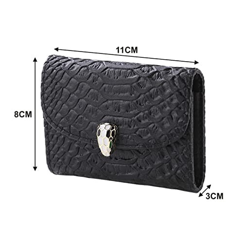 Kuber Industries Wallet for Women/Men | Card Holder for Men & Women | Leather Wallet for ID, Visiting Card, Business Card, ATM Card Holder | Slim Wallet | Button Closure, Black
