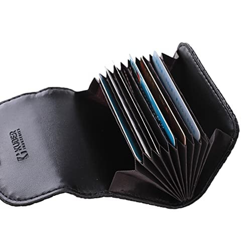 Kuber Industries Wallet for Women/Men | Card Holder for Men & Women | Leather Wallet for ID, Visiting Card, Business Card, ATM Card Holder | Slim Wallet | Button Closure, Black