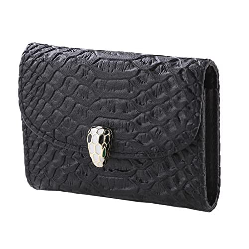 Kuber Industries Wallet for Women/Men | Card Holder for Men & Women | Leather Wallet for ID, Visiting Card, Business Card, ATM Card Holder | Slim Wallet | Button Closure, Black
