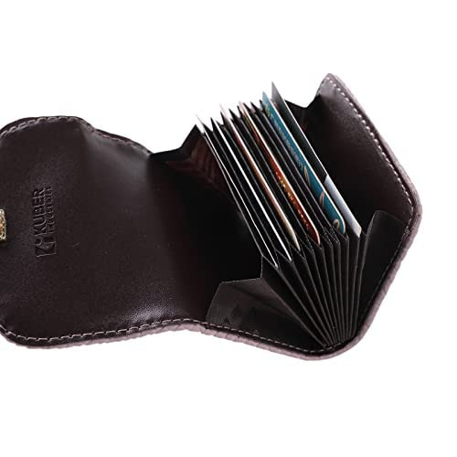 Kuber Industries Wallet for Women/Men | Card Holder for Men & Women | Leather Wallet for ID, Visiting Card, Business Card, ATM Card Holder | Slim Wallet | Button Closure, Pink