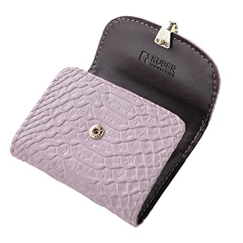 Kuber Industries Wallet for Women/Men | Card Holder for Men & Women | Leather Wallet for ID, Visiting Card, Business Card, ATM Card Holder | Slim Wallet | Button Closure, Pink