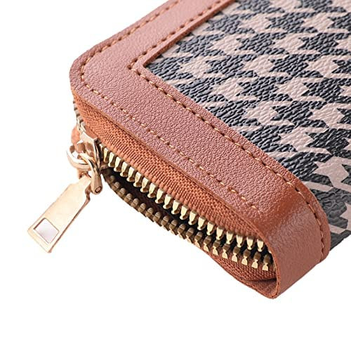 Kuber Industries Wallet for Women/Men | Card Holder for Men & Women | Leather Wallet for ID, Visiting Card, Business Card, ATM Card Holder | Slim Wallet | Zipper Closure, Brown