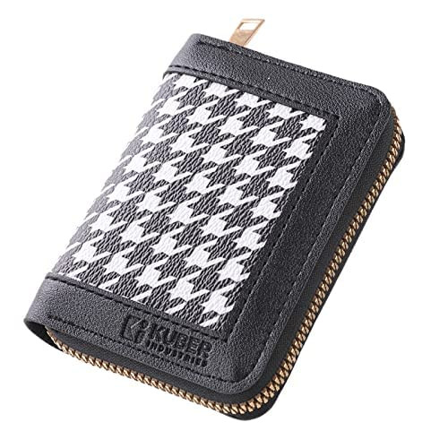 Kuber Industries Wallet for Women/Men | Card Holder for Men & Women | Leather Wallet for ID, Visiting Card, Business Card, ATM Card Holder | Slim Wallet | Zipper Closure, White