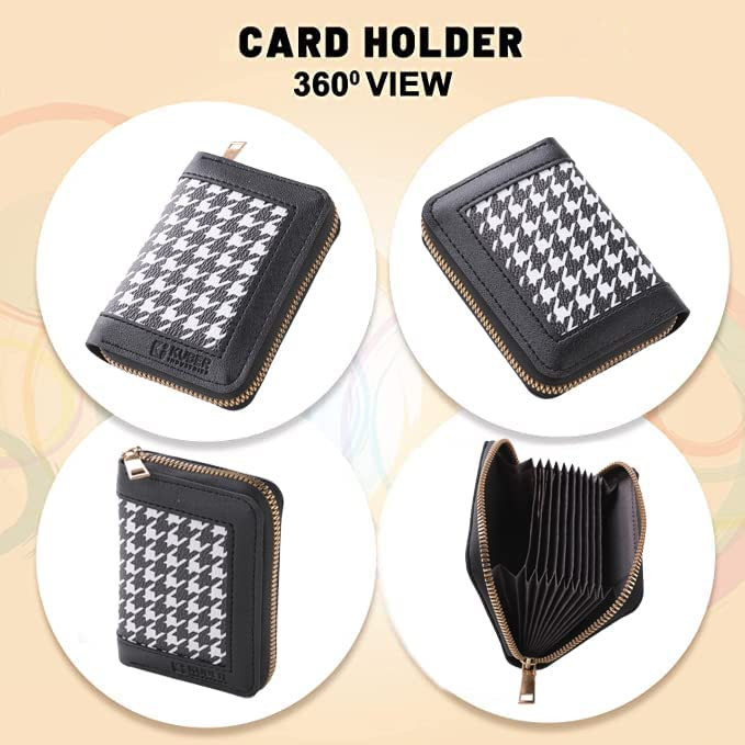 Kuber Industries Wallet for Women/Men | Card Holder for Men & Women | Leather Wallet for ID, Visiting Card, Business Card, ATM Card Holder | Slim Wallet | Zipper Closure, White