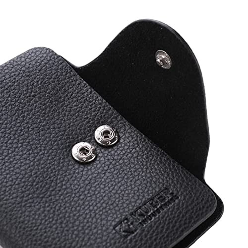 Kuber Industries Wallet for Women/Men | Card Holder for Men & Women | Leather Wallet for ID, Visiting Card, Business Card, ATM Card Holder | Slim Wallet | Butten Closure, Black