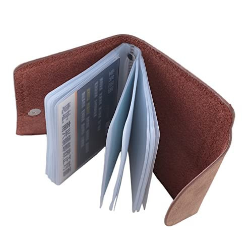 Kuber Industries Wallet for Women/Men | Card Holder for Men & Women | Leather Wallet for ID, Visiting Card, Business Card, ATM Card Holder | Slim Wallet | Butten Closure, Coffee