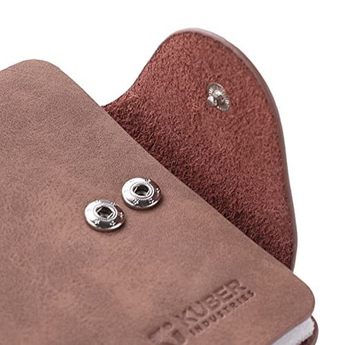 Kuber Industries Wallet for Women/Men | Card Holder for Men & Women | Leather Wallet for ID, Visiting Card, Business Card, ATM Card Holder | Slim Wallet | Butten Closure, Coffee