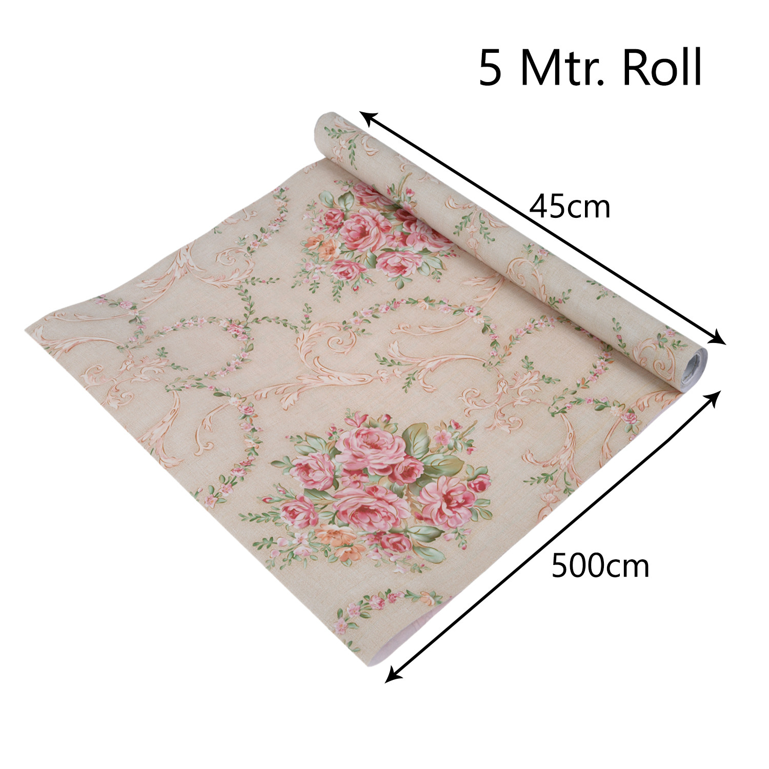 Kuber Industries Wallpaper | Self Adhesive Wallpaper Sheet | Polyvinyl Chloride Wallpaper for Home Décor | Kitchen Cabinets Wallpaper Roll |5 Meter| WP-9 |Cream