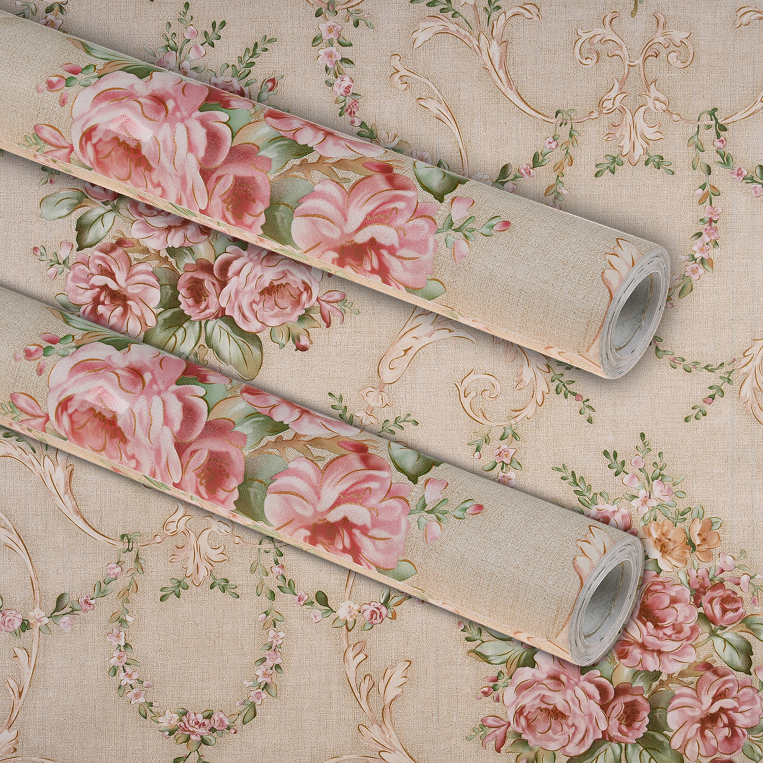 Kuber Industries Wallpaper | Self Adhesive Wallpaper Sheet | Polyvinyl Chloride Wallpaper for Home Décor | Kitchen Cabinets Wallpaper Roll |5 Meter| WP-9 |Cream
